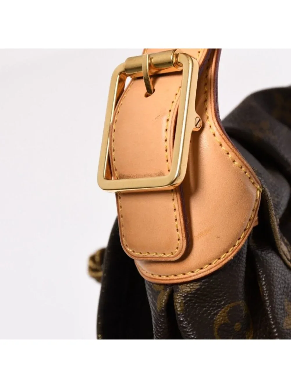 Louis Vuitton Monogram Kalahari PM Handbag Canvas Vachetta Leather Drawstring